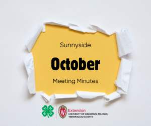 Sunnyside October Meeting Minutes