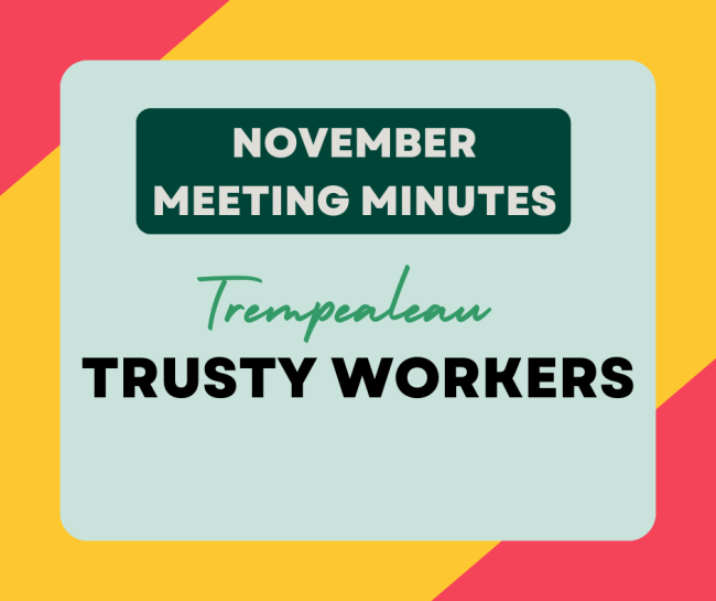 Trempealeau Trusty Workers November Meeting Minutes