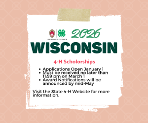 2026 Wisconsin 4-H Scholarships