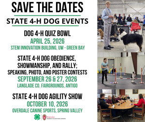 Save the Dates – State 4-H Dog Events