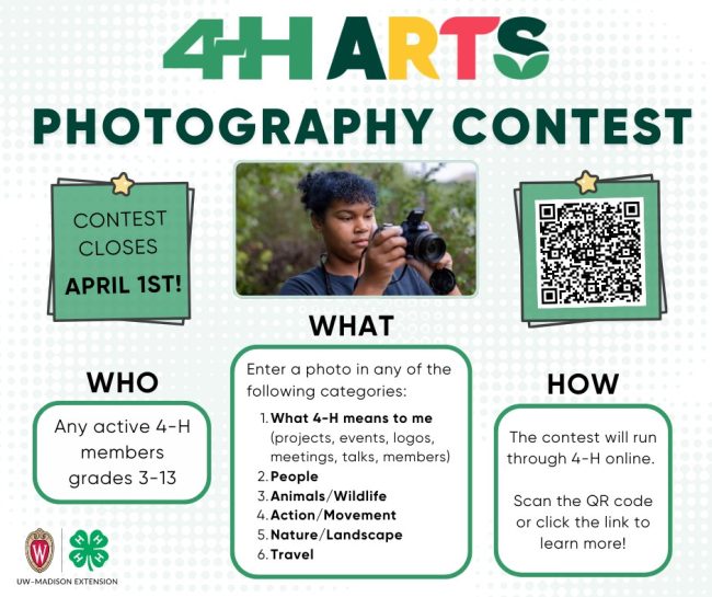 Wisconsin 4-H 2026 Photography Contest