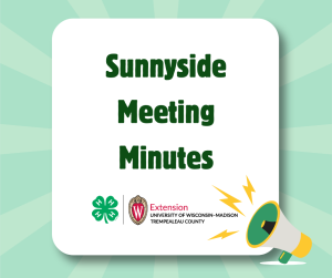 Sunnyside Meeting Minutes