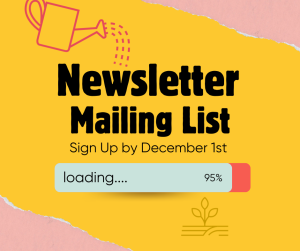 Newsletter Mailing List Now Open
