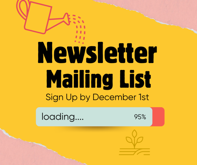 Newsletter Mailing List Now Open